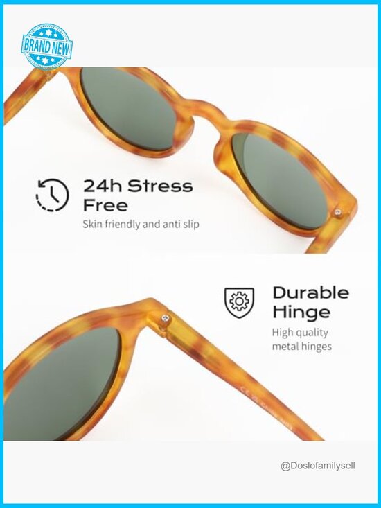Polarized Round Retro Sunglasses Classic Style Universal Fit UV Protection